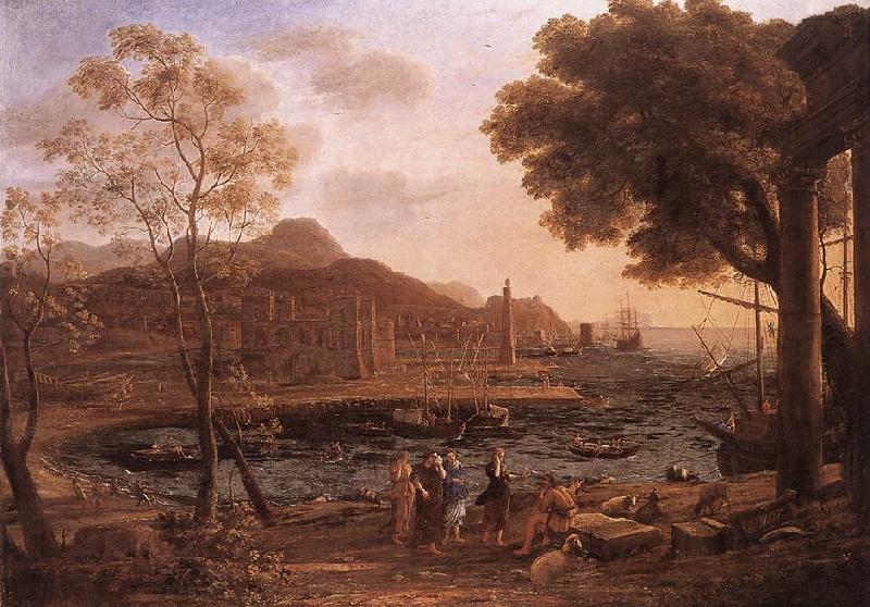 Claude Lorrain Harbour Scene with Grieving Heliades dfg oil painting picture